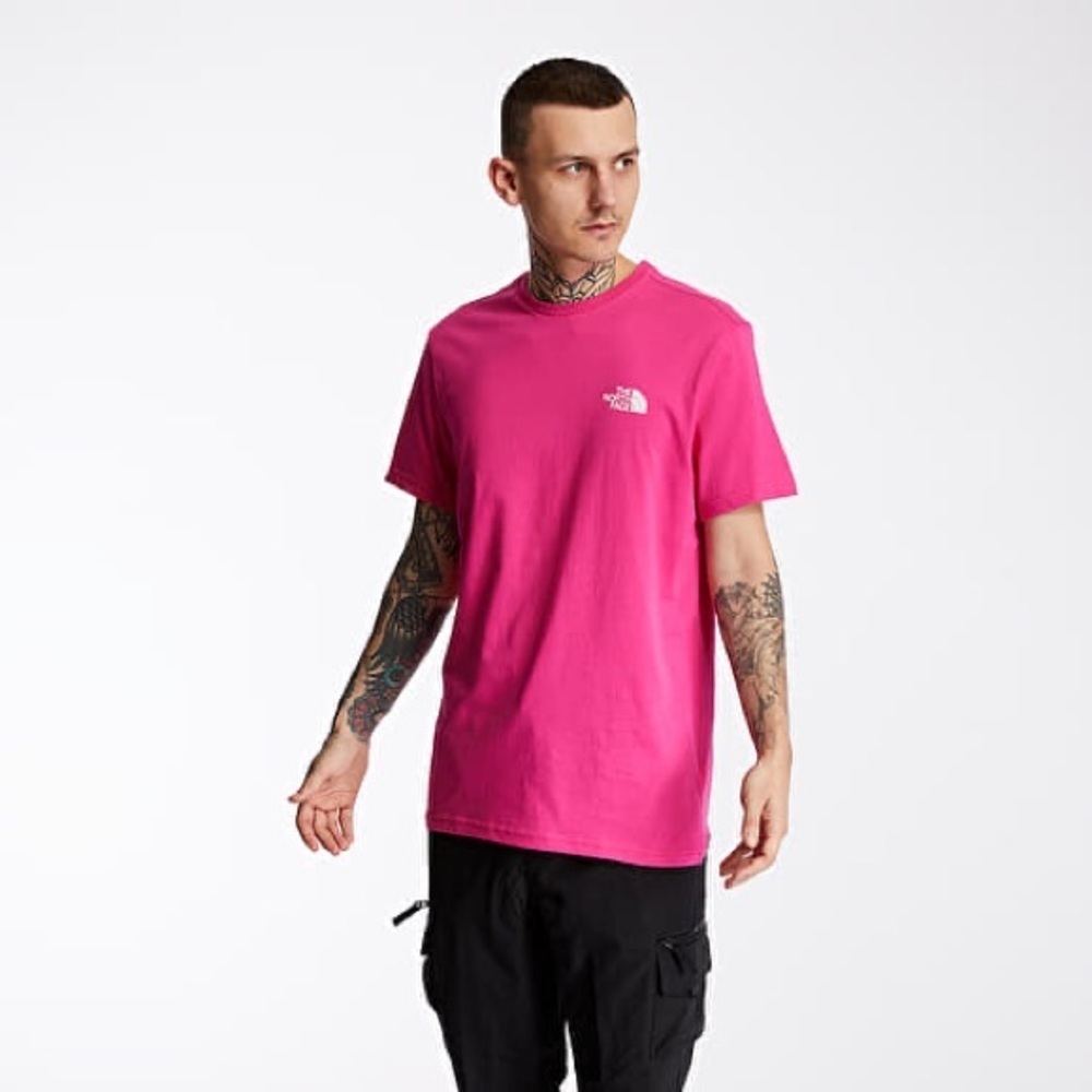 The North Face Men's Unisex Pink Magenta Simple Half Dome T-Shirt Large